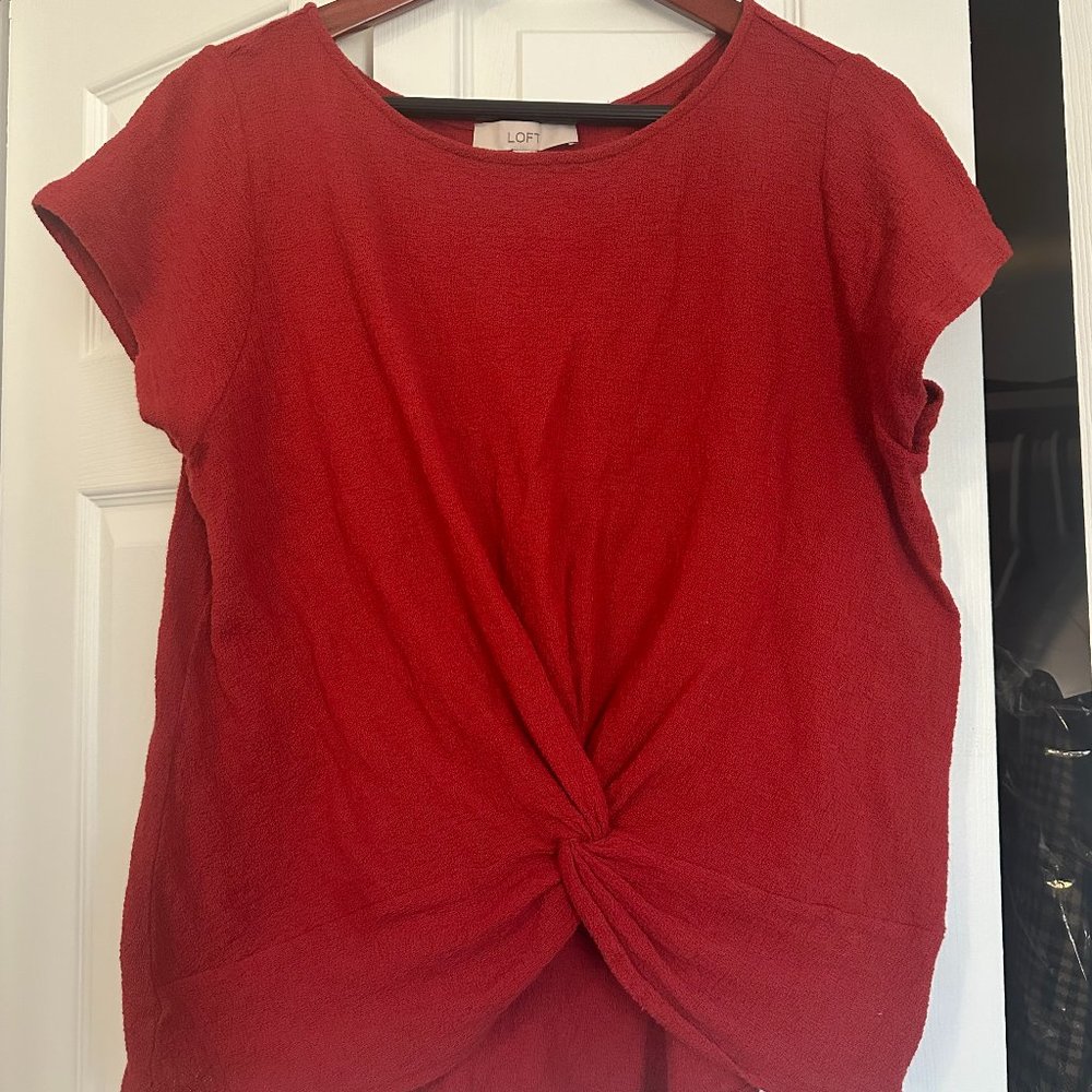 Red Twist Front Top - Loft XL